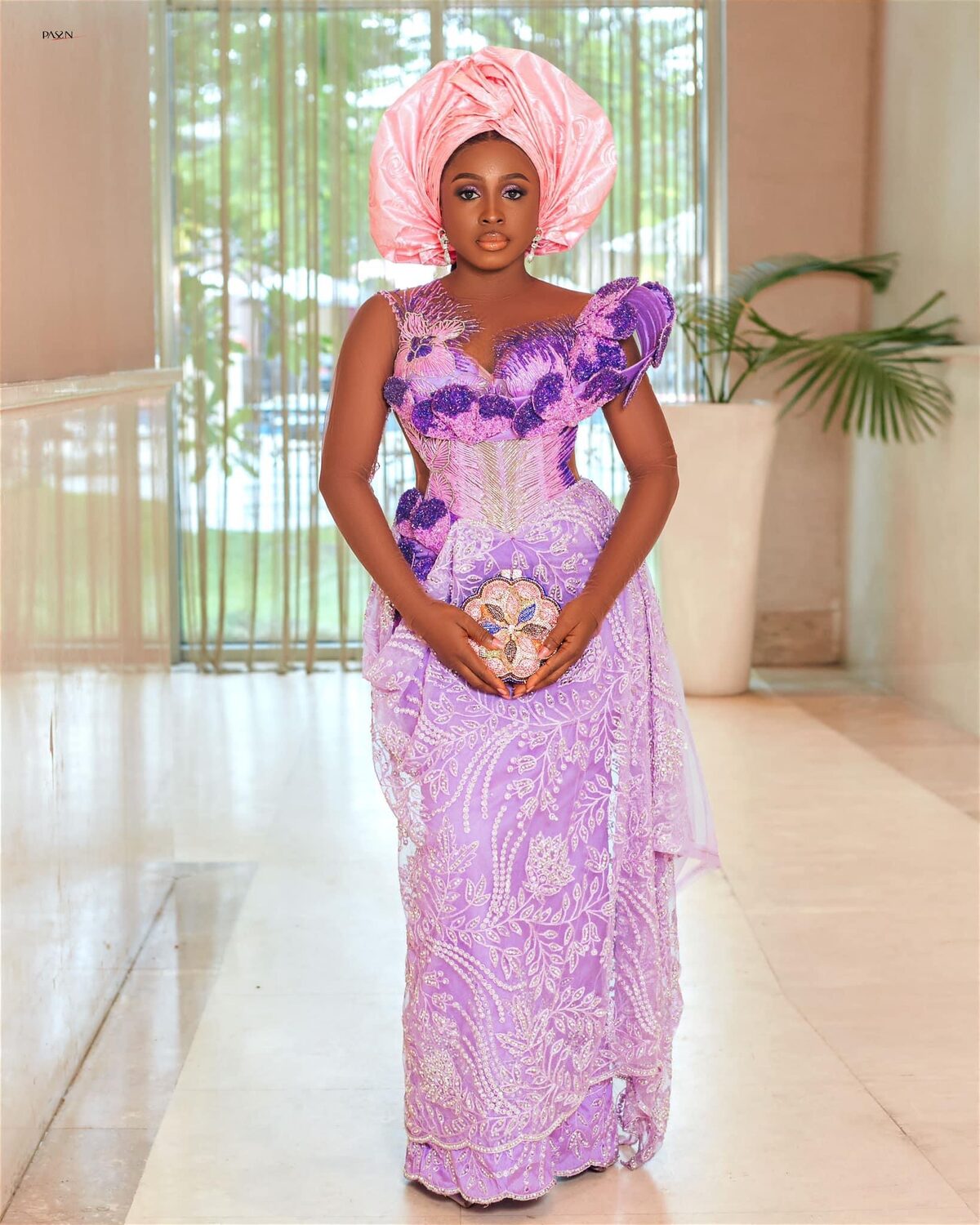 The Lilac Bloom Aso Ebi Gown