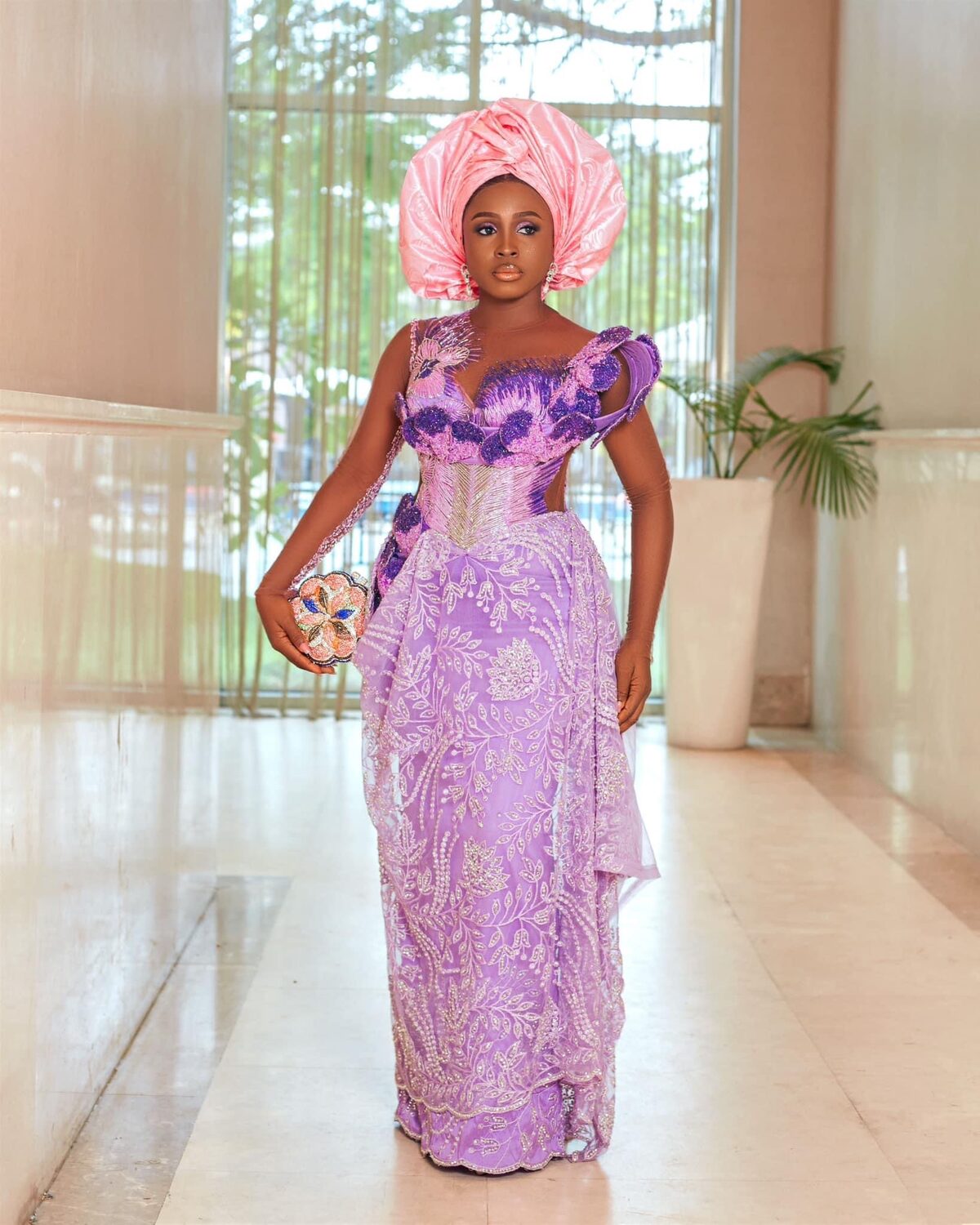 The Lilac Bloom Aso Ebi Gown