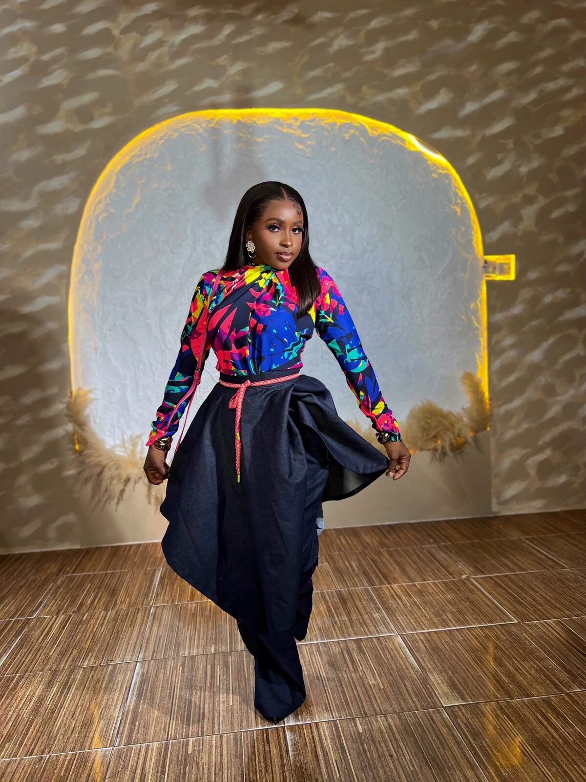 The Prism Print Denim Set