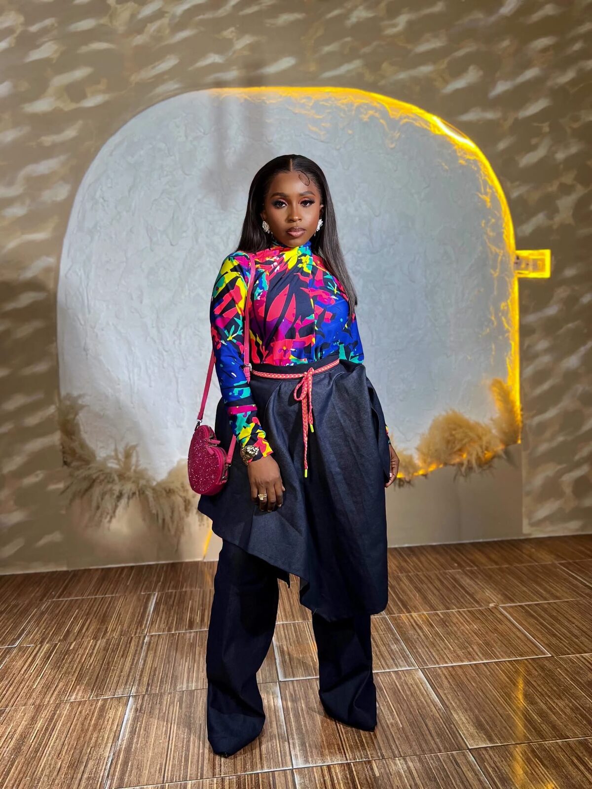 The Prism Print Denim Set